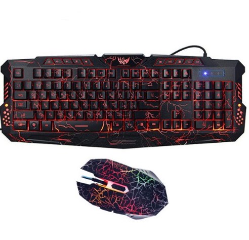 Backlight wired gaming keyboard set colorful luminous gaming mouse